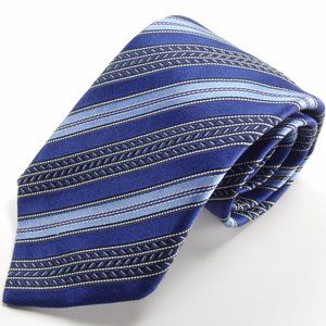 Canali Blue Multicolor Striped Mens Silk Necktie
